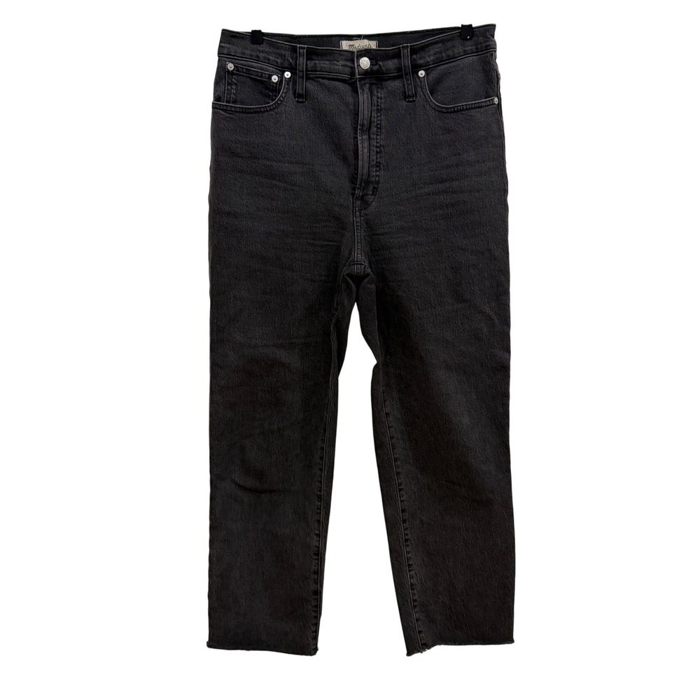Madewell‎ The Perfect Vintage Straight Jean 30 Lunar Black Raw Hem DM0682